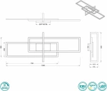 Trio Lighting Salinas Πλαφονιέρα Οροφής Μαύρη από Μέταλλο Μαύρο Ματ
