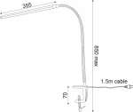 Aca Φωτιστικό Γραφείου LED με Κλιπ 35x85cm Χρυσό