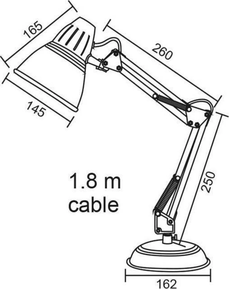 Aca Φωτιστικό Γραφείου 16.2x51cm Μαύρο 2429MBK