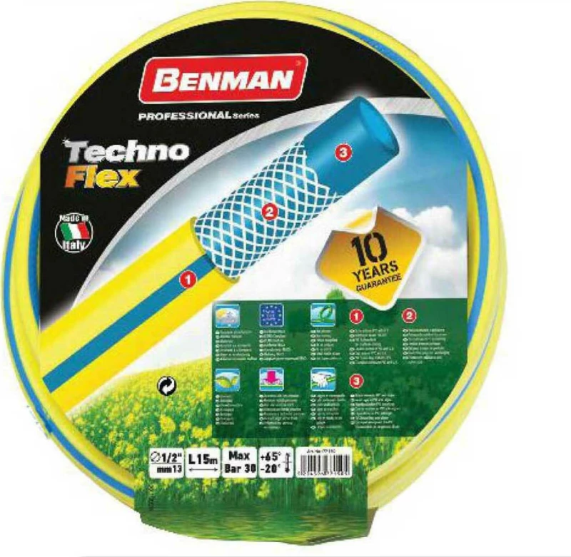 Benman Λάστιχο Ποτίσματος TechnoFlex 1/2" 50m 77152
