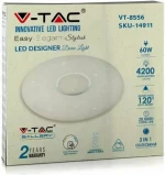 Vtac Πλαφονιέρα Led Designer 20W/40W/20W Στρογγυλή Dimmable 3 Σε 1 Vtac14941