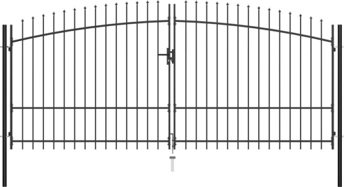 vidaXL Πόρτα Περίφραξης Διπλή με Λόγχες 225x400cm 145741