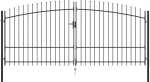 vidaXL Πόρτα Περίφραξης Διπλή με Λόγχες 225x400cm 145741