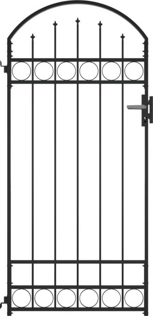 vidaXL Καγκελόπορτα με Αψιδωτή Κορυφή Μαύρη 200x100cm 145750