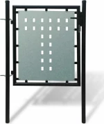 vidaXL Πόρτα Περίφραξης Μονή Μαύρη 125x100cm 141684