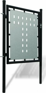 vidaXL Πόρτα Περίφραξης Μονή Μαύρη 125x100cm 141684