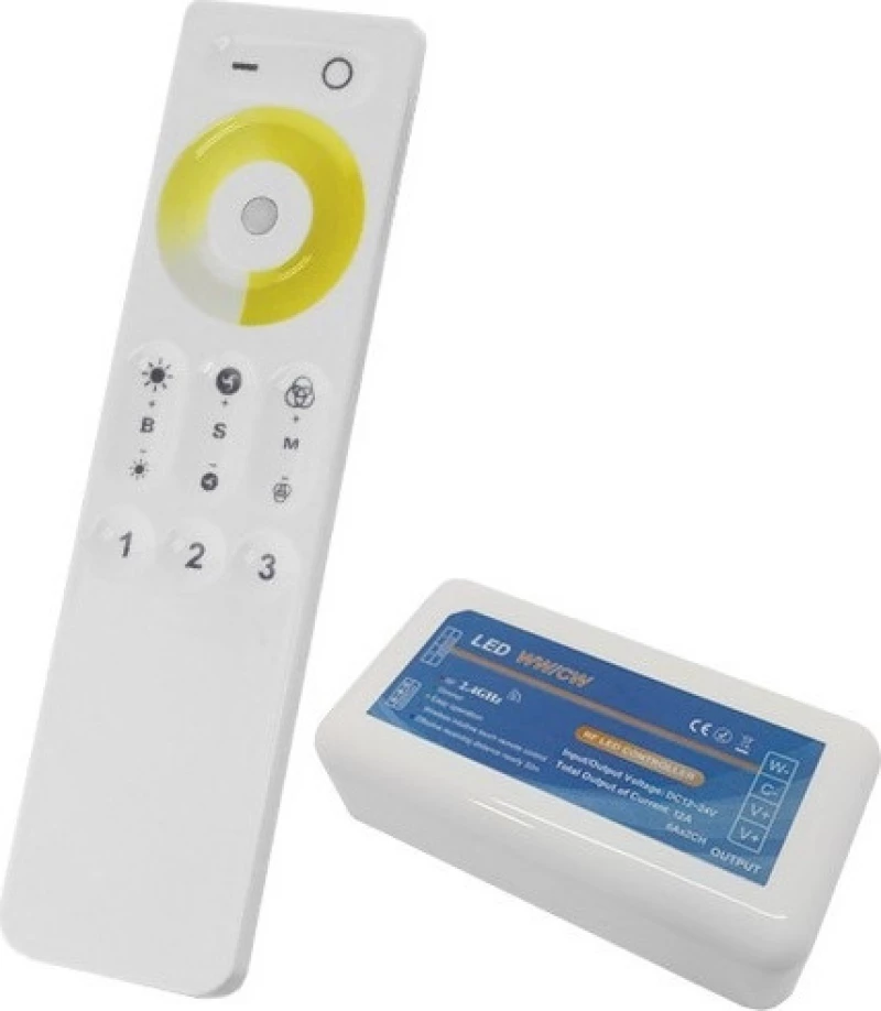 GloboStar Σετ Ασύρματο RF 2.4G LED Dimmer Αφής CCT 2 Χρωμάτων 12-24 Volt για ένα Group 04040