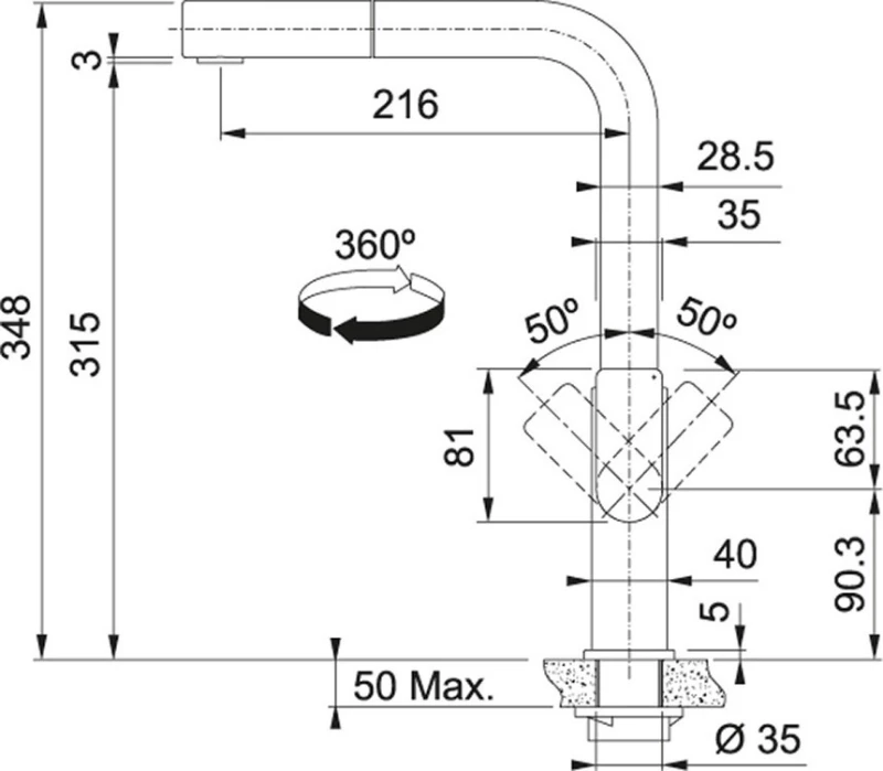 Franke Mythos Inox Ντους 3156601063