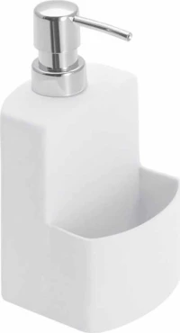 Δοχείο Υγρού Πιάτων + Θήκη Για Σφουγγάρι Wenko Festival White 3620115100 10x10x18