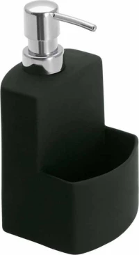 Δοχείο Υγρού Πιάτων + Θήκη Για Σφουγγάρι Wenko Festival Black 3620117100 10x10x18