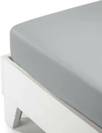Sunshine Σεντόνι Υπέρδιπλο με Λάστιχο 180x200x35 Satin 151-57 Light Grey