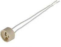 Ντουί Λάμπας Gζ10 Με Καλώδια Dx-100A, 250V 2A, Κεραμικό, Λευκό