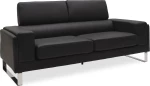 Shea Τριθέσιος Καναπές Δερματίνη Μαύρο - Inox 198x80εκ.