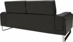 Shea Τριθέσιος Καναπές Δερματίνη Μαύρο - Inox 198x80εκ.