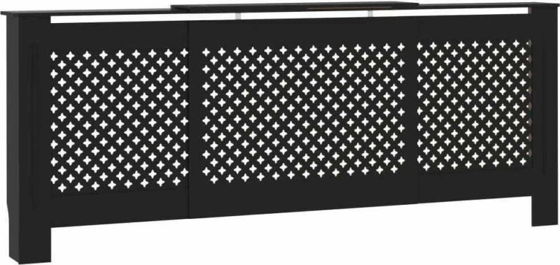 vidaXL Κάλυμμα Καλοριφέρ 205cm από MDF Μαύρο 325556
