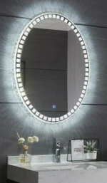 Gloria Oval Drilia Led Καθρεπτης Led Touch 60X80 (77-0224)