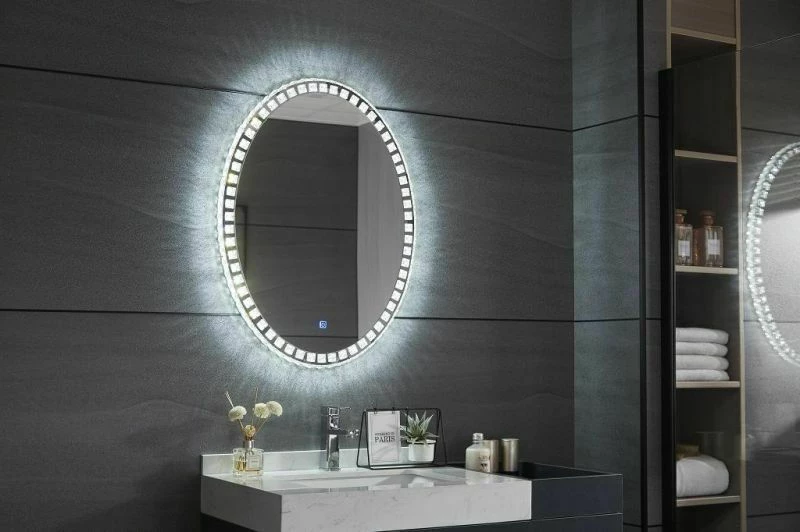 Gloria Oval Drilia Led Καθρεπτης Led Touch 60X80 (77-0224)