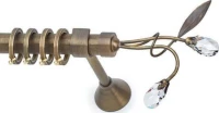 Anartisi Μεταλλικό Κουρτινόξυλο Amygdalo Μονό Φ25mm 240cm Αντικέ / Κρύσταλλο Swarovski