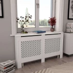 vidaXL Κάλυμμα Καλοριφέρ Λευκό 152x19x81,5 εκ. από MDF 284324