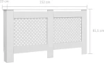 vidaXL Κάλυμμα Καλοριφέρ Λευκό 152x19x81,5 εκ. από MDF 284324