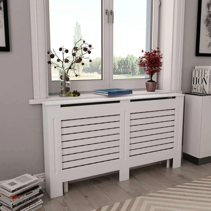 vidaXL Καλύμματα Καλοριφέρ 152x19x81.5cm Λευκά 3051375 2τμχ