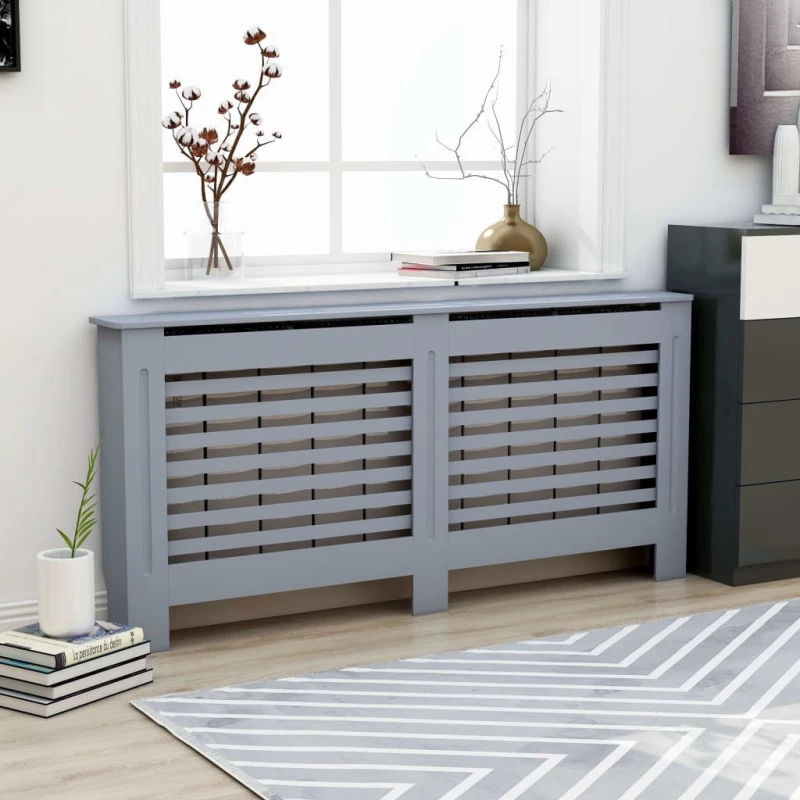 vidaXL Κάλυμμα Καλοριφέρ 172x19x81εκ. από MDF Ανθρακί 288188