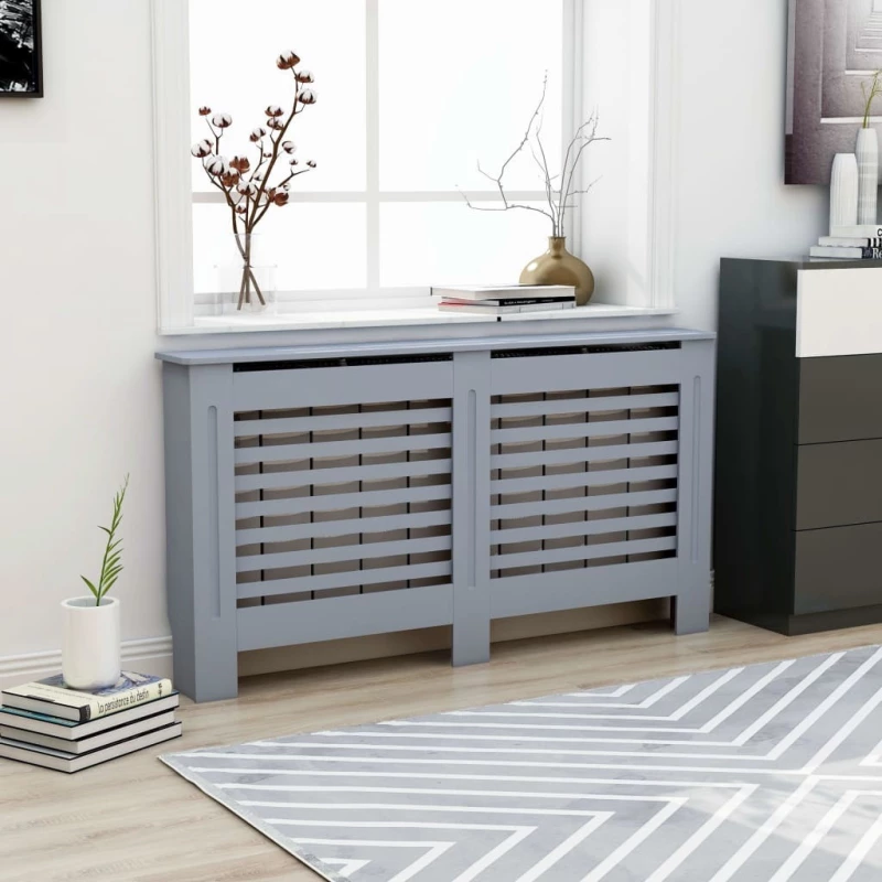 vidaXL Κάλυμμα Καλοριφέρ 152x19x81εκ. από MDF Ανθρακί 288185