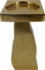 InTheBox Κηροπήγιο Αλουμινίου Cuir Χρυσό 11x11x25cm