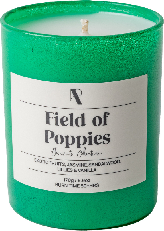 Εlements Collection: Field of Poppies - 170g - Αρωματικό Κερί σε χρωματιστό ποτήρι