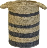 Plastona Διακοσμητικό Καλάθι Stripes Ανθρακί 35x37cm