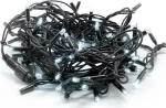 100 Λαμπάκια LED Ψυχρό Λευκό 7mm Επεκτάσιμα, Σειρά, Μαύρο Καλώδιο Ρεύματος 10m Aca