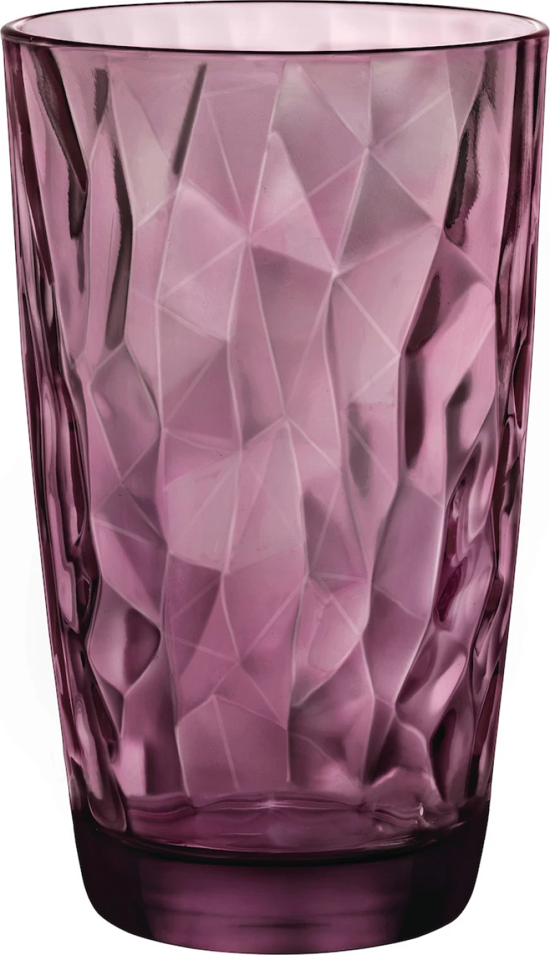 Bormioli Rocco Ποτήρι Νερού Diamond Μωβ Γυάλινο 470ml 6τμχ