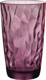 Bormioli Rocco Ποτήρι Νερού Diamond Μωβ Γυάλινο 470ml 6τμχ