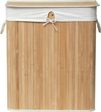 Καλάθι Απλύτων Bamboo Πτυσσόμενο με 2 Αποθηκευτικές Θήκες