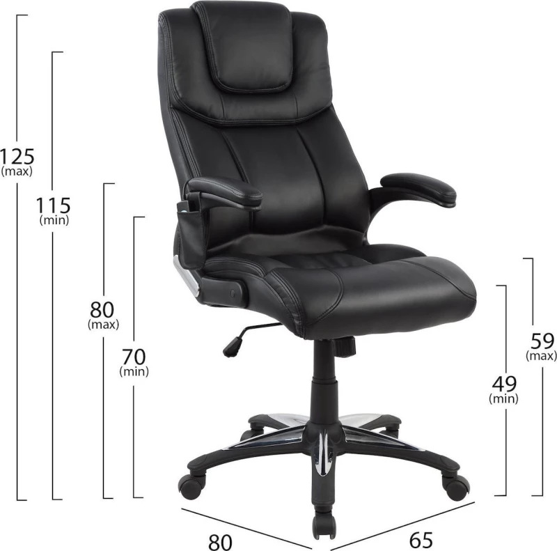 Καρεκλα Γραφειου Hm1050.01 Με Massage Μαυρη 62X70X127Y Εκ.