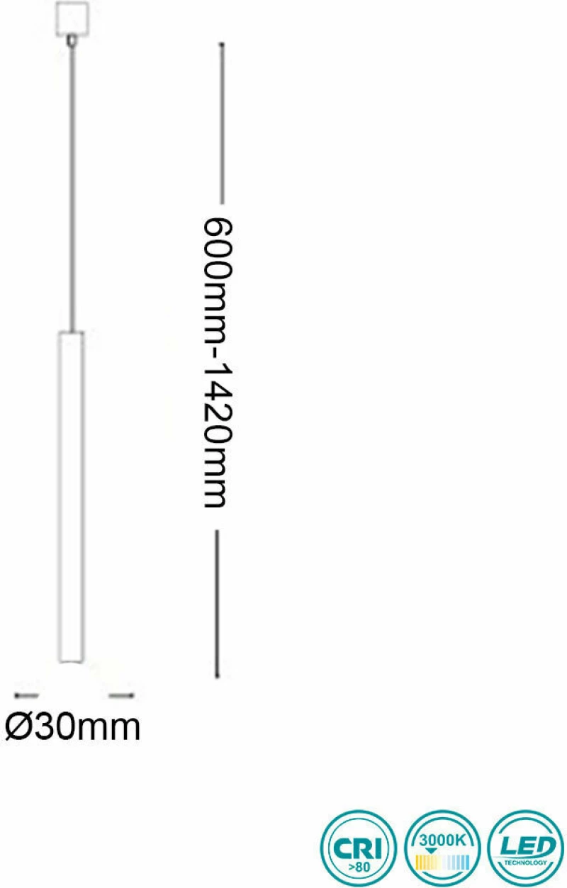 Ideal Lux Ultrathin Sp1 Small Round Κρεμαστό Φωτιστικό Μοντέρνο LED Μαύρο