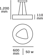 VK Lighting VK/04242PE/W/W/60 Κρεμαστό Φωτιστικό Μοντέρνο LED Λευκό