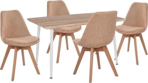 Σετ Τραπεζαρίας 5τμχ HM10382 Μπεζ-Sonama 120x70x76.5cm 4 Θέσεων