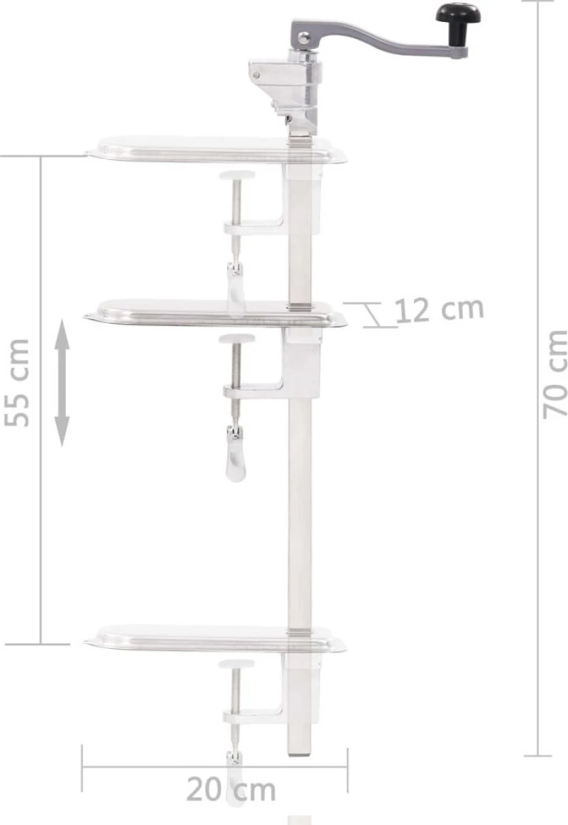 vidaXL Ανοιχτήρι Κονσέρβας Πάγκου Ασημί 70cm