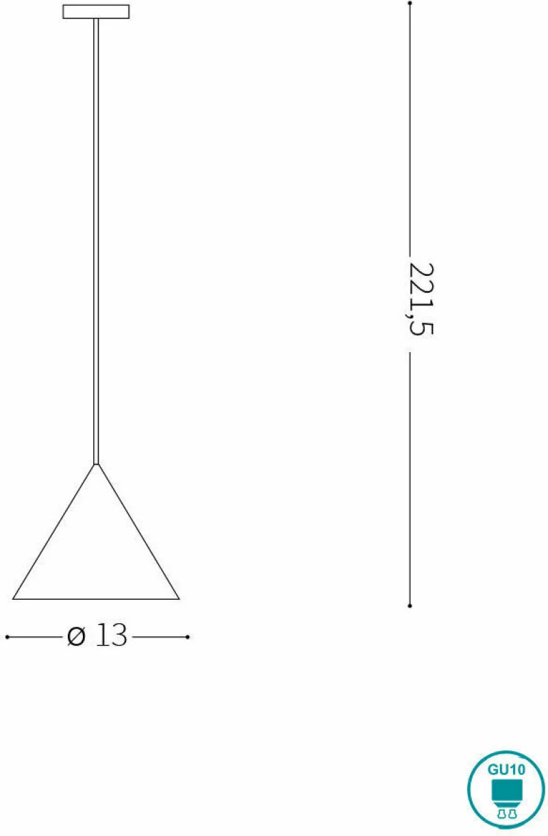 Ideal Lux A-Line Κρεμαστό Φωτιστικό Μοντέρνο Μονόφωτο Λευκό