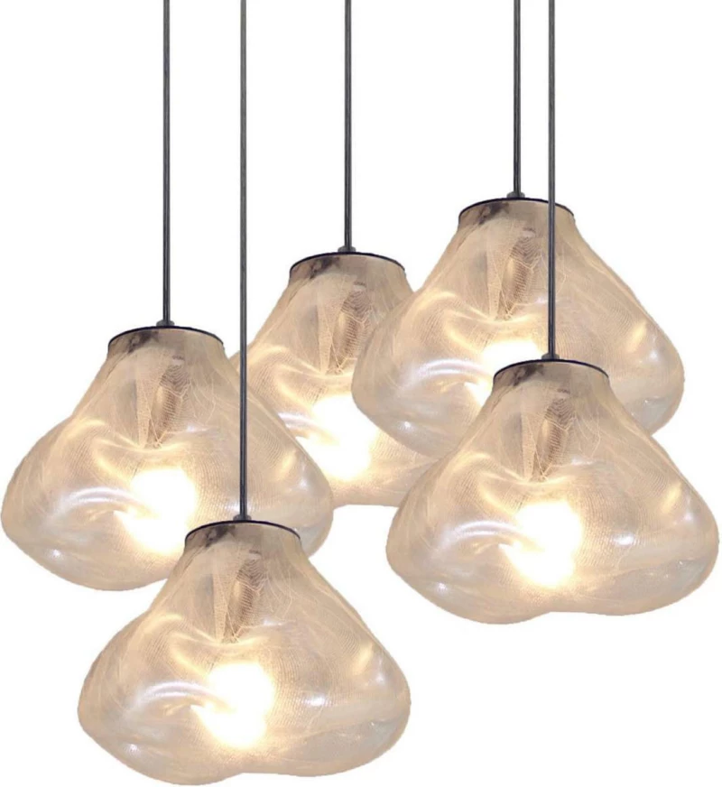 Home Lighting Κρεμαστό Φωτιστικό Μοντέρνο Πολύφωτο Γκρι