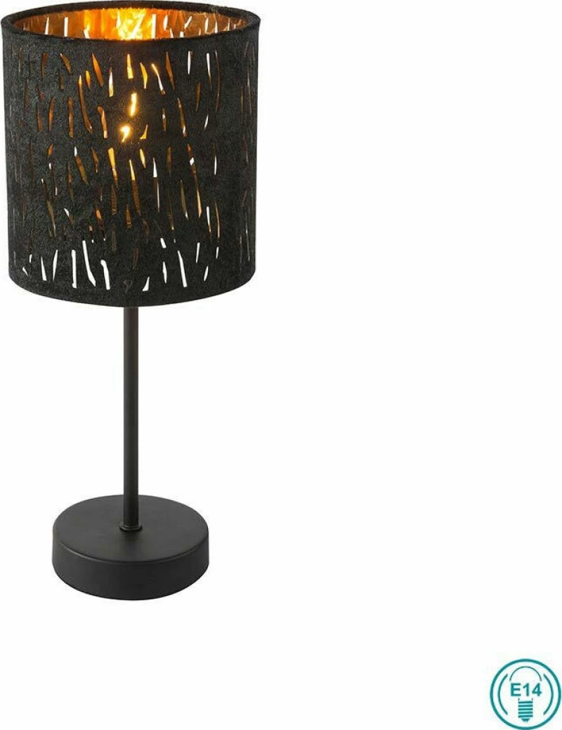 Globo Lighting Tuxon Πορτατίφ με Μαύρο Καπέλο και Μαύρη Βάση