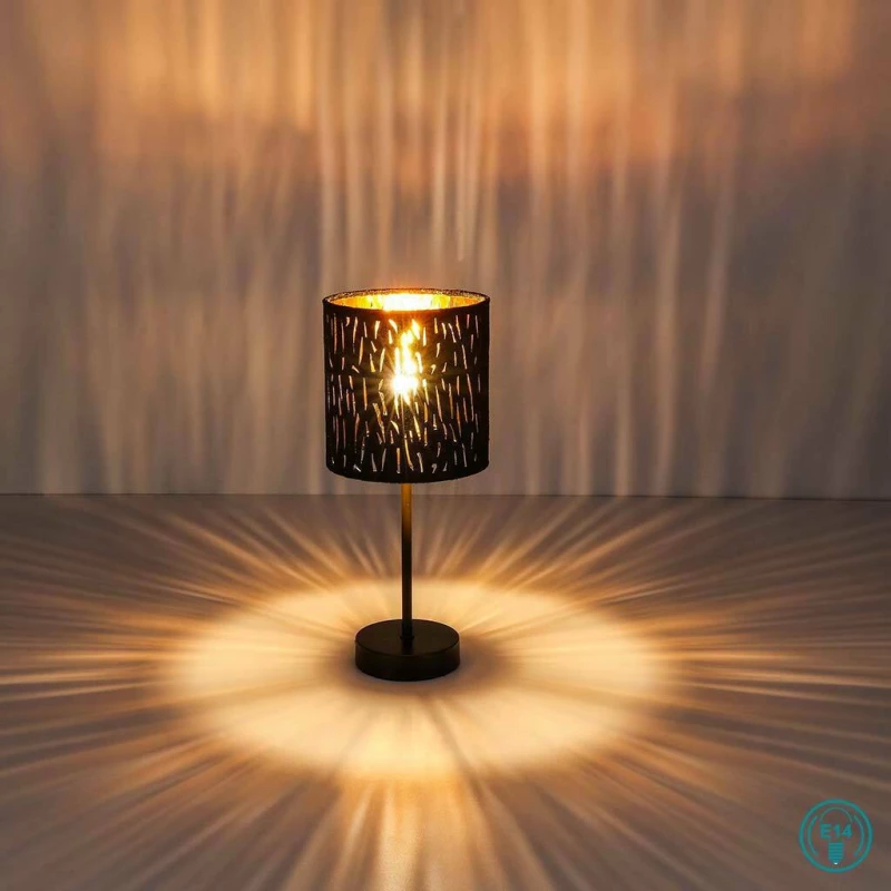 Globo Lighting Tuxon Πορτατίφ με Μαύρο Καπέλο και Μαύρη Βάση