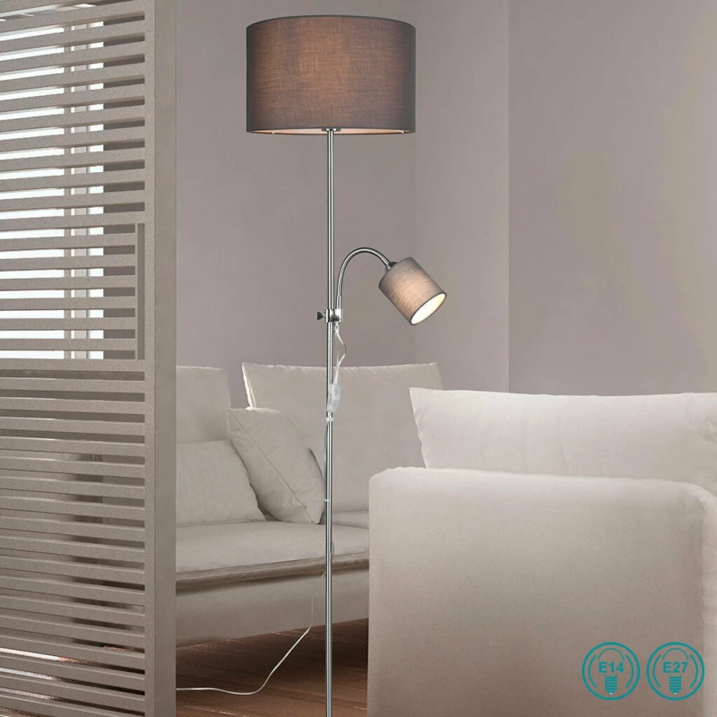 Trio Lighting Owen Φωτιστικό Δαπέδου Καφέ με Ύψος 160cm Καφέ