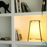 Faro Barcelona Πορτατίφ με Μπεζ Καπέλο και Μαύρη Βάση
