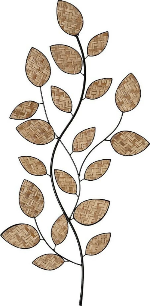 Διακοσμητικά Φύλλα Τοίχου Από Ψάθα 43,5Χ91cm Beige ICY126 Espiel Μέταλλο