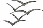 Σύνθεση Τοίχου Γλάρων 53cm SH5793 Silver Μέταλλο