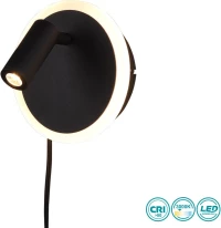 Trio Lighting Jordan Φωτιστικό Τοίχου Μαύρο