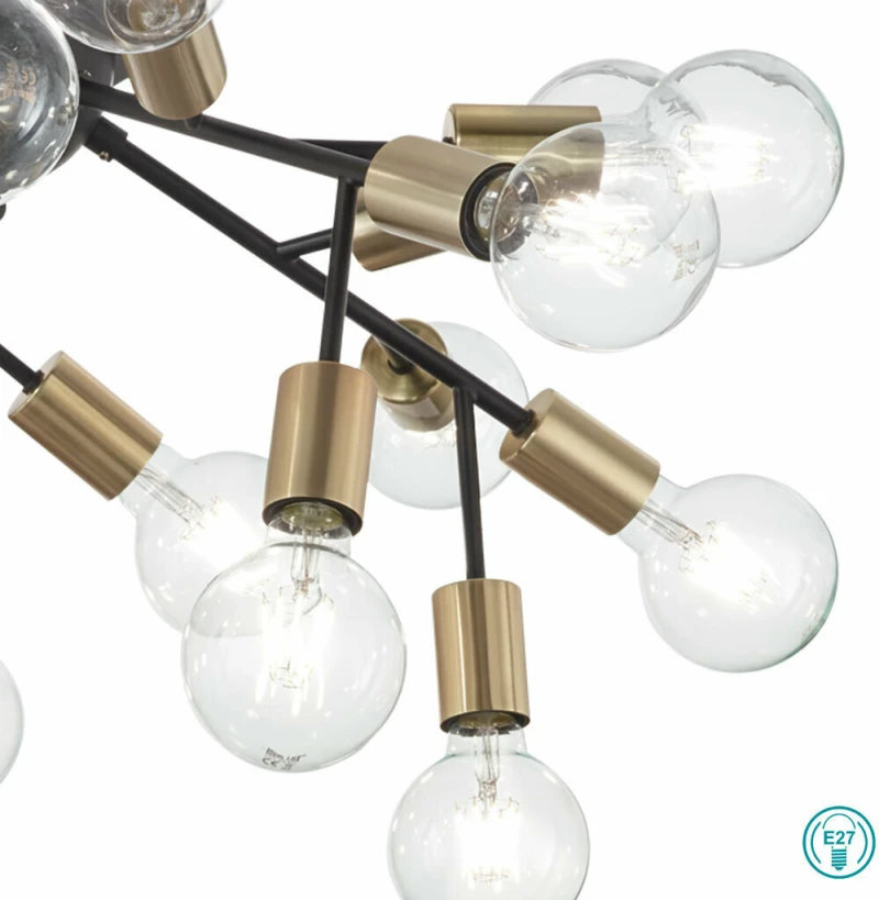 Ideal Lux Spark Κρεμαστό Φωτιστικό Μοντέρνο Πολύφωτο Μαύρο