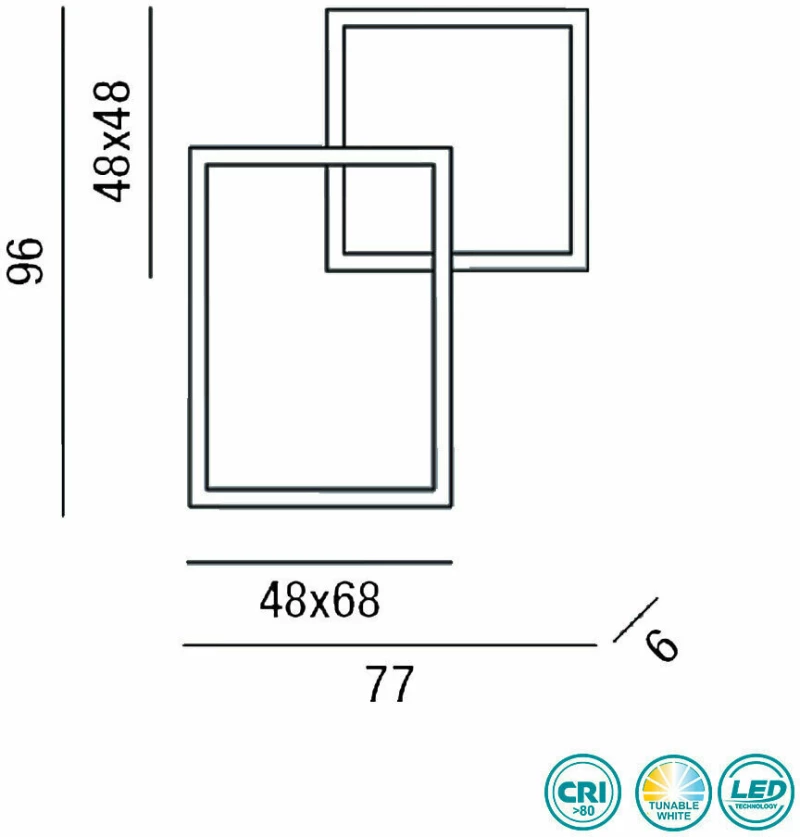 Φωτιστικό Οροφής Perenz Cross 6596BCT Λευκό